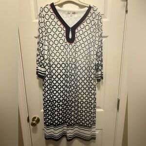 Signature Camryn Midi Shift Dress, 3/4 sleeve, size 14